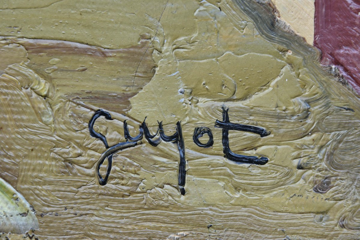 Georges Lucien GUYOT  "Rue à "Breteuil"" huile sur toile 81x60-photo-2